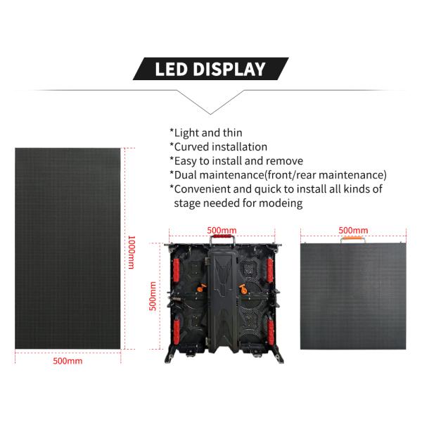 250*250mm Tamaño del módulo pantalla de LED 500*500mm Panel LED de alquiler en interiores de color completo LED pared de vídeo para eventos en interiores