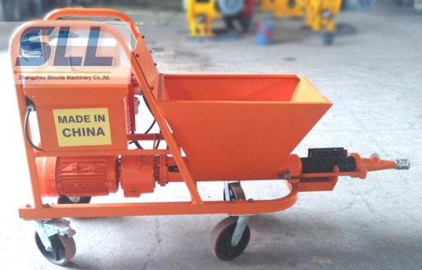 7.5KW Wet Ready Mixed Wall Cement Mortar Spraying Machine 30L / Min Orange Color