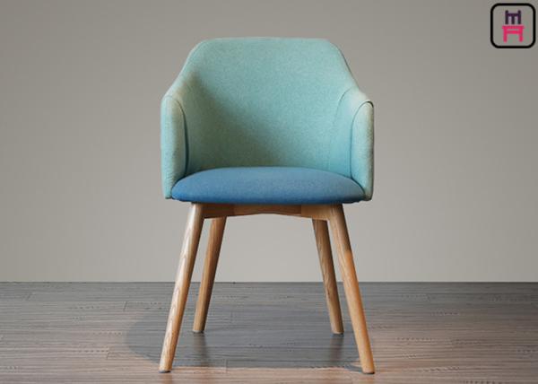 Contrast Color Fabric Seater Wood Restaurant Chairs Velvet Aden Arm Ash Wood Chair