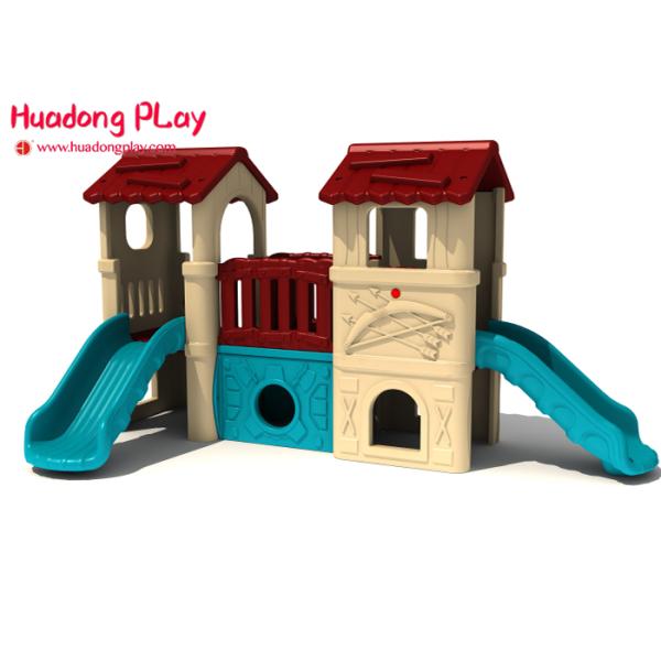 Home Nursery Outdoor Active Play Equipment  , Small Magic Villa Playhouse 3.4x2.2x1.8m
