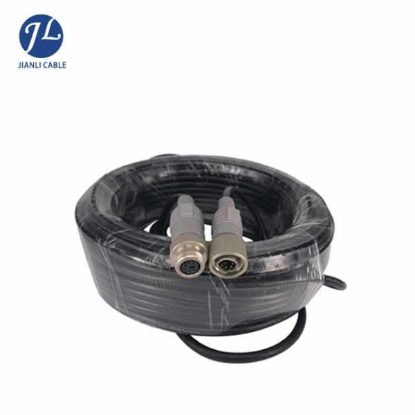 Waterproof IP67 6 Pin Mini Din Male To  Female Camera Cable With Gold Plated Connector