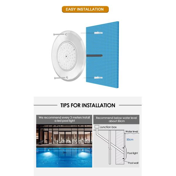 водонепроницаемый PAR56 светодиодный бассейн 316 SS ABS корпус сверхтонкий 7,5 мм смолой заполненная стена Монтируется 230MM 18W 25W DC AC12V