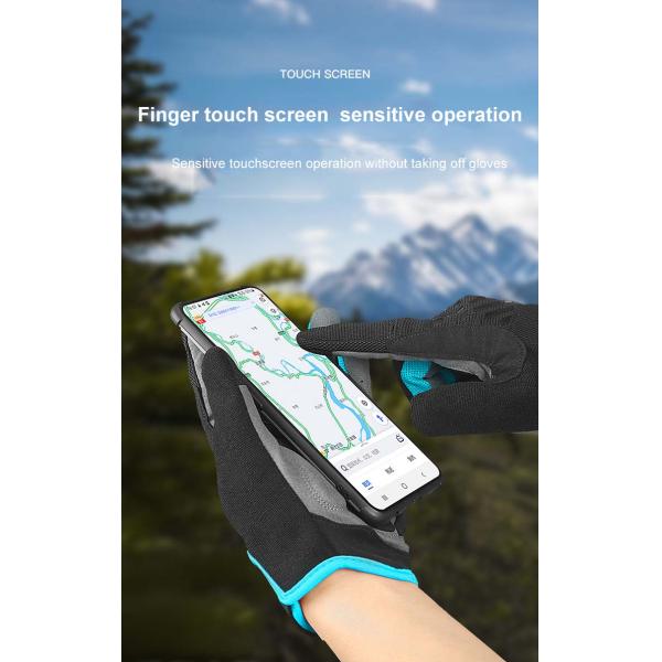 Adjustable Wrist Strap Full Finger Shock Absorbing Touch Screen Outdoor Riding Non-Slip Gloves S-M-L-XL