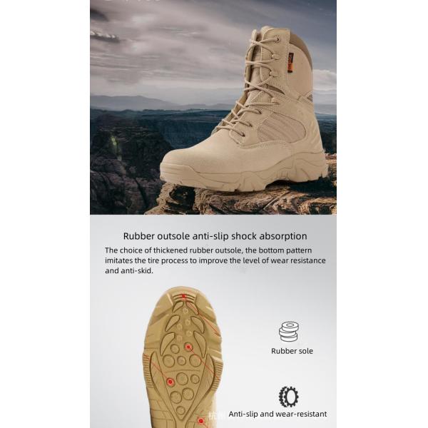 Delta Boots Military Combat Desert Boots Khaki Black Two-ply cowhide