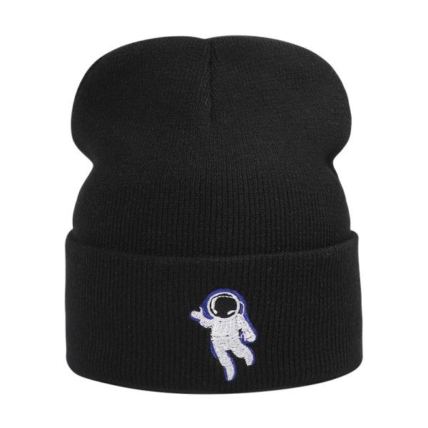 Autumn Acrylic Beanie And Caps Unisex Cute Astronaut Embroidery