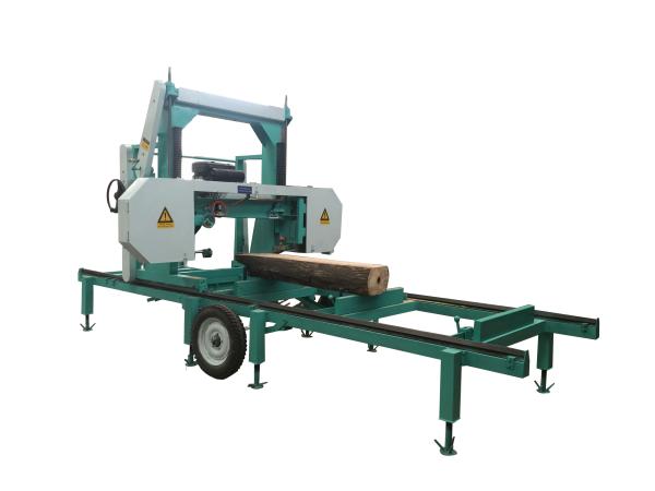 MJ1000/MJ1600 Portable Horizontal Band Sawmill for teak wood board cutting used