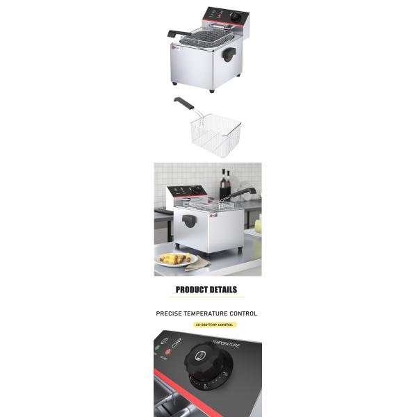 8L Electric Stainless Steel Deep Fryer for Durable and Long-Lasting Performance