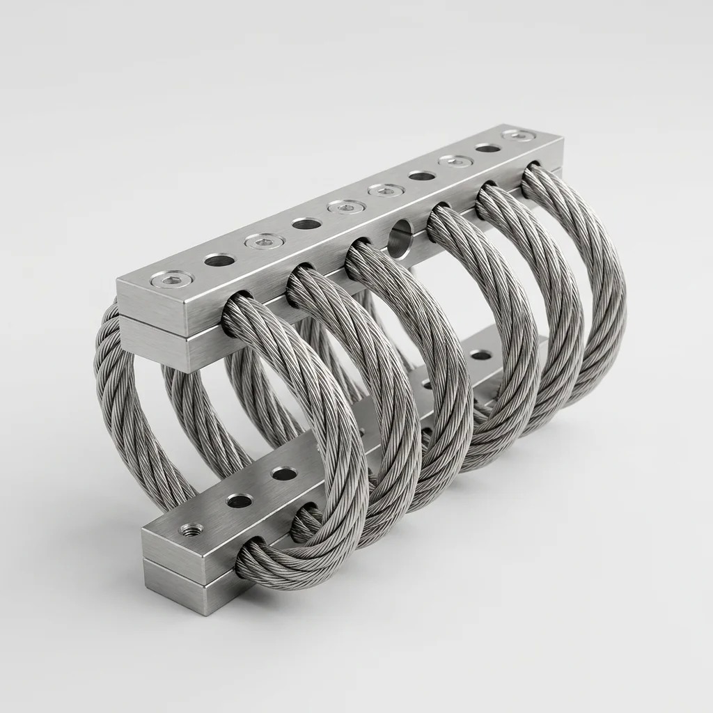 JGX-1278D-292B 3D Multi-Directional Wire Rope Isolator 292N Load 89mm Height for Precision Equipment Shock Damping