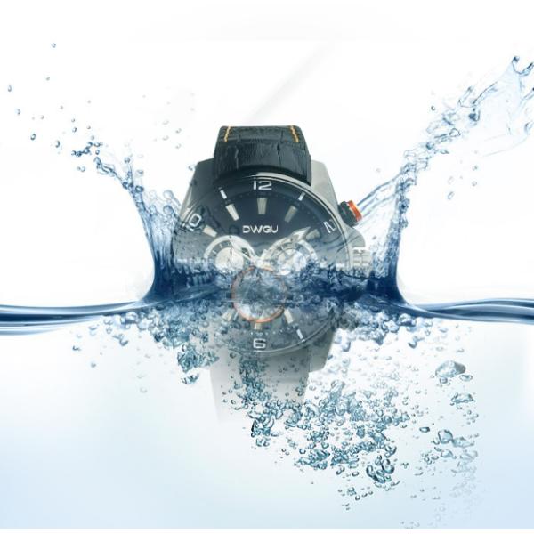 кварца хронографа наручных часов спорта 30mm ремень водоустойчивого военный неподдельный кожаный