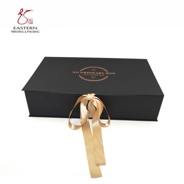 Custom Printed Paperboard Packaging Box with Ribbon Closure