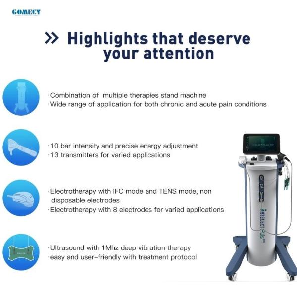 Gomecy 3 in 1 Physiotherapy Shockwave Tool with Basic Ultrasound Function and Electrotherapy for Entry Level Clinics