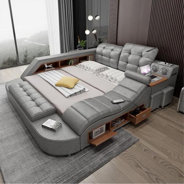 ISO9001 King Queen Size Platform Bed Frame Multifunctional Bedroom Furniture