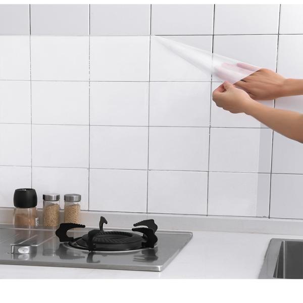Vinyl Wallpapers for Kitchen Transparent Film Backsplash Self Adhesive