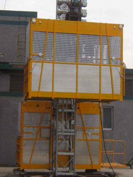 VFD Building Cage Hoist Lifting Twin Cage 3200kg with High Speed