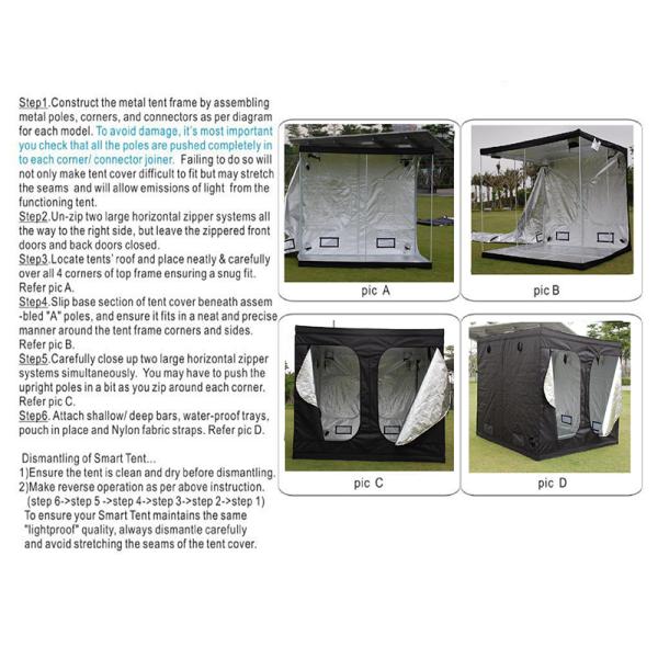 Dark Room Grow Room Tent , Indoor Greenhouse Grow Tent  Green Cultured Custom