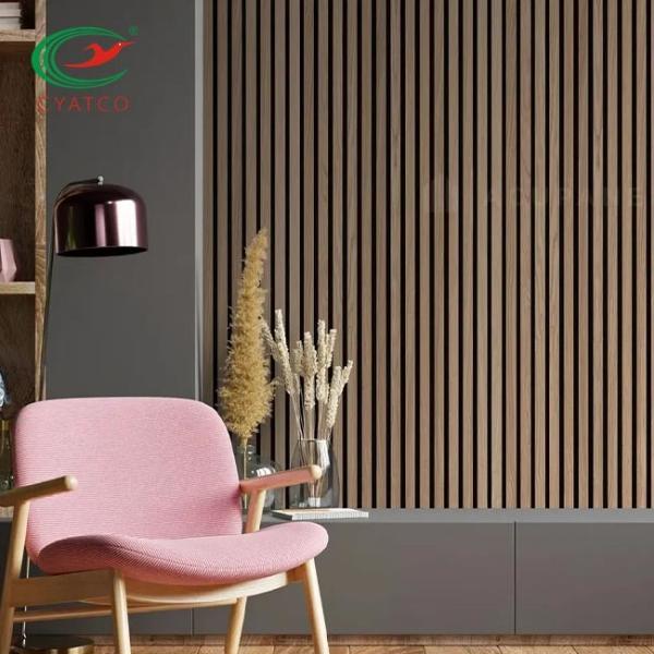 12mm MDF Thick Wood Grille Wall Panels Interior Decoration Wood Polyester Fiber Composite 3D Panel