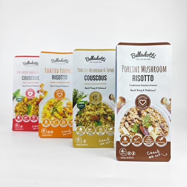 Factory Wholesale Colorful Spot UV Print 250g 8.8oz Premix Food Packaging Pouches 8 Side Seal Bags