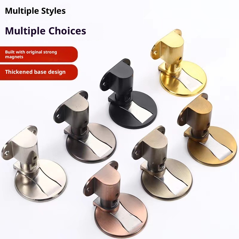 XF Black Red Bronze Durable Door Stopper Zinc Alloy Non-Punch Anti-Collision 3-Year Warranty Minimalist Design Wall Mount Hotel