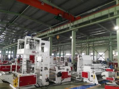 200m/min Auxiliary Equipment Film Folding Rewinding Machine With Hot Slitting Gusset Device
