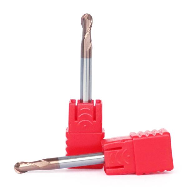 cortador do moinho de extremidade do nariz da bola de 1mm 3mm 4mm para o revestimento dobro de aço inoxidável de TiSiN da flauta
