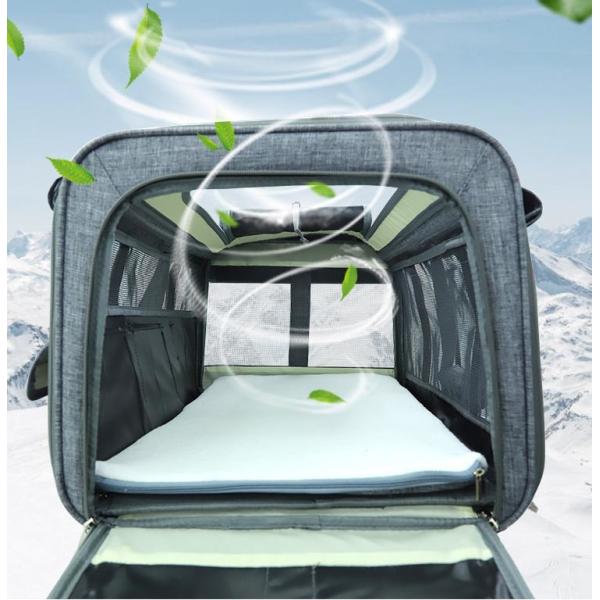 Oxford Fabric Outdoor Soft Pet Trolley Bag OEM ODM For Cats Dogs