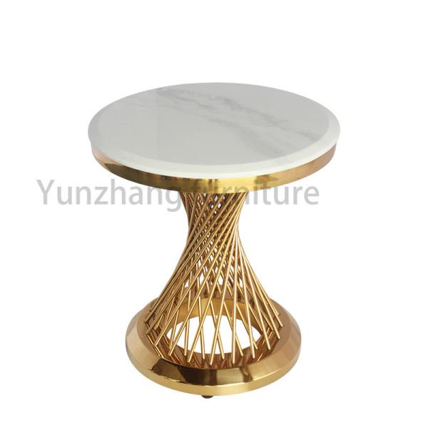 Base de aço do tubo do ouro/Rose Gold/lateral redonda de prata para a sala de visitas