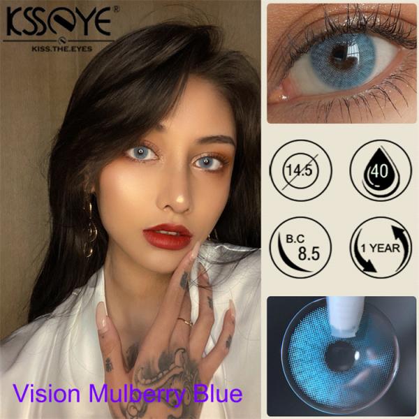 KSSEYE Mulberry Blue Colored Contacts Lenses 14.0mm Rinnegan Yearly Natural
