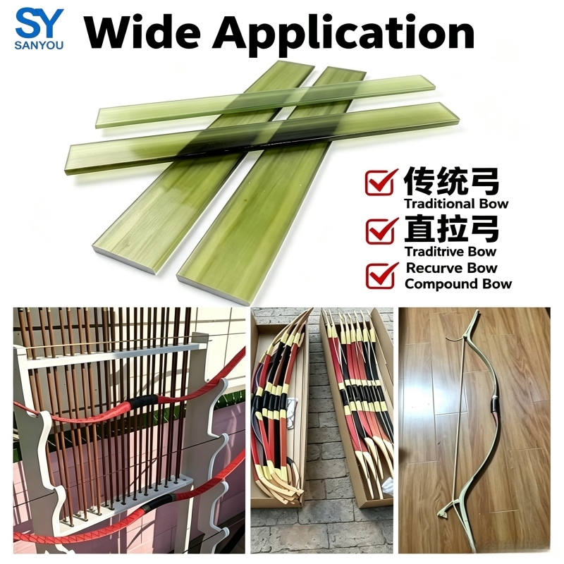 Consistent Draw And Arrow Speed Epoxy Fiberglass Bow Limbs Lightweight Under 500 Grams Per Limb High Flexibility Strong Return Force