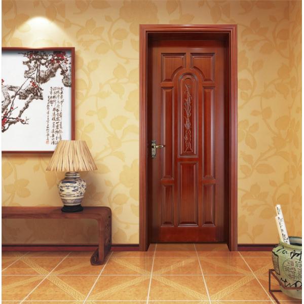 Bedroom Laminate Wood Door 2.1m Enviromental Friendly Oak Wooden Doors
