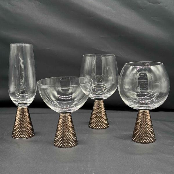 Lead Free Crystal Electroplate Diamond Base Wine Glass Set Featuring Modern Art Unique Style Perfect For Elegant Dining And Special Occasions