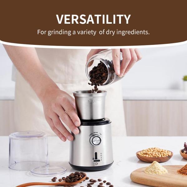 Multifunctional Electric Coffee Grinder UK Plug 80g Capacity with Removeable Grinder Cup