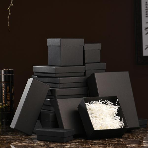 Boîtes cadeaux de luxe de qualité supérieure en noir Kraft emballage écharpe ceinture boîtes cosmétiques