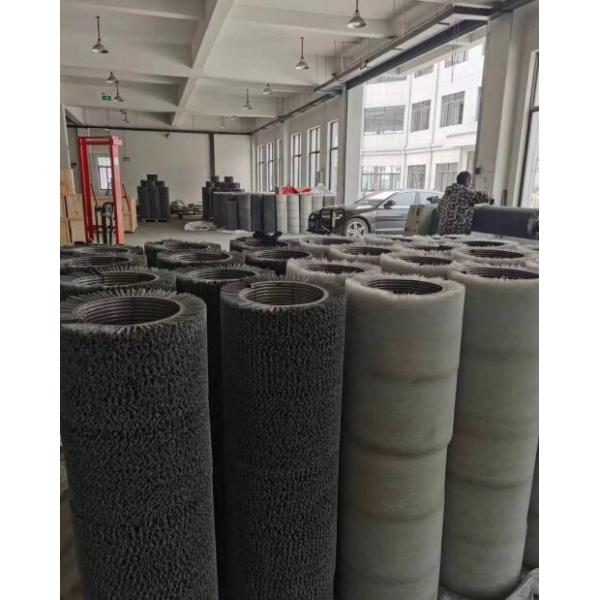 Coil Coating Lines Nylon Roller Brush Interlock Scrubber Brush 350 Mm OD