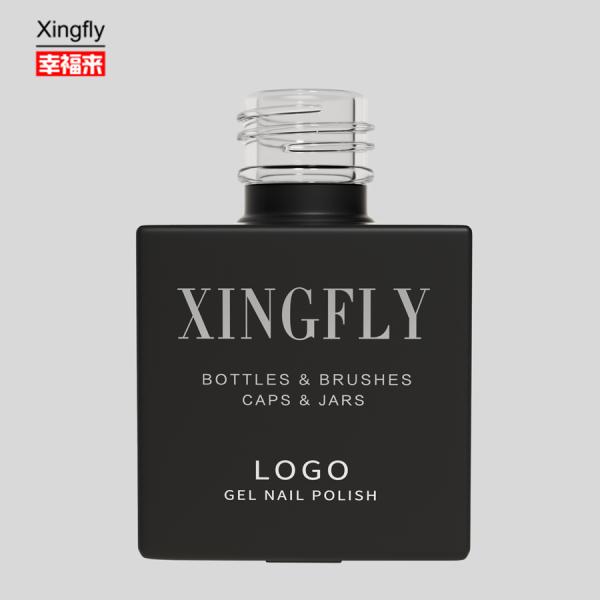 23 ml de vernis à ongles carré couleur personnalisée Gel UV Vial de verre vide Bouteille en verre teinté
