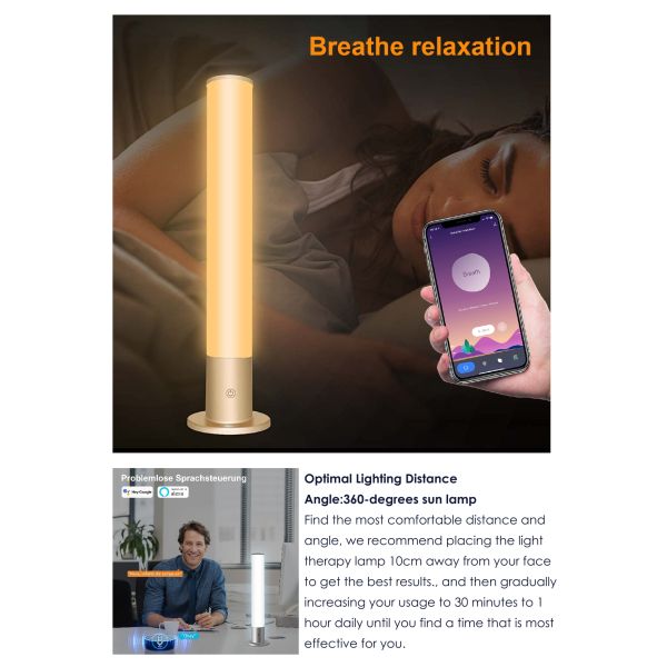 APP Control Smart Sad Lamp 6 Watt LED Sunlight Lamp 2700K - 6500K