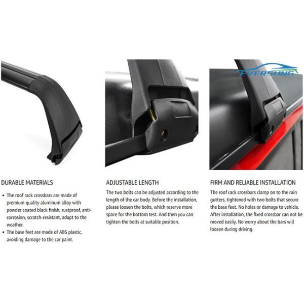 40kg Capacity Car Spares Parts Jeep Wrangler Roof Rack Cross Bars Cargo rail Rack