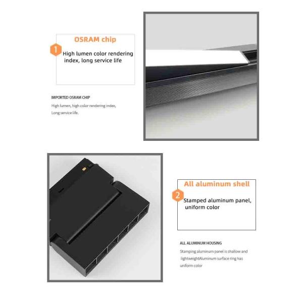 12w 18w Folding LED Magnetic Track Light Without Main Light Living Room Grille Light