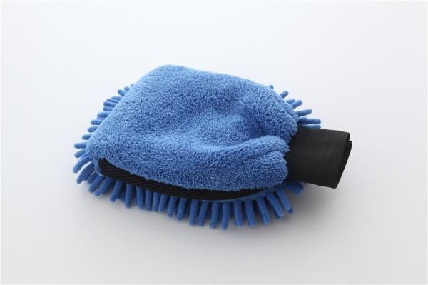 Blue color microfiber plush chenille car cleaning detailing house cleaning wash mitts/gloves