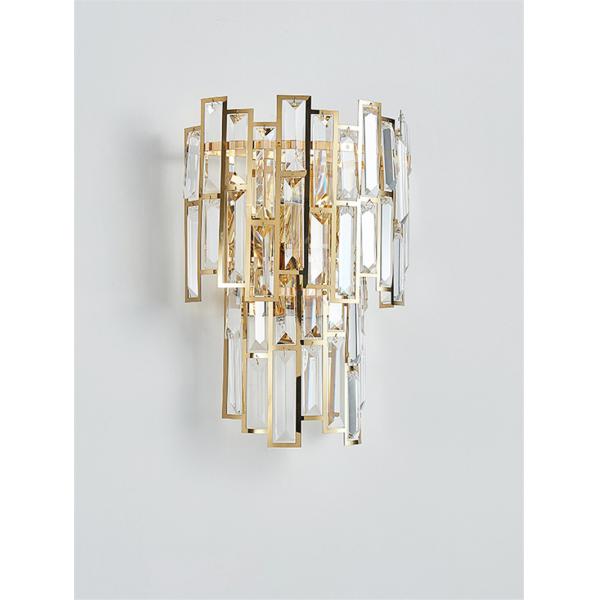 Установленные стеной крытым света Sconce Кристл золота 230*500mm приведенные блеском