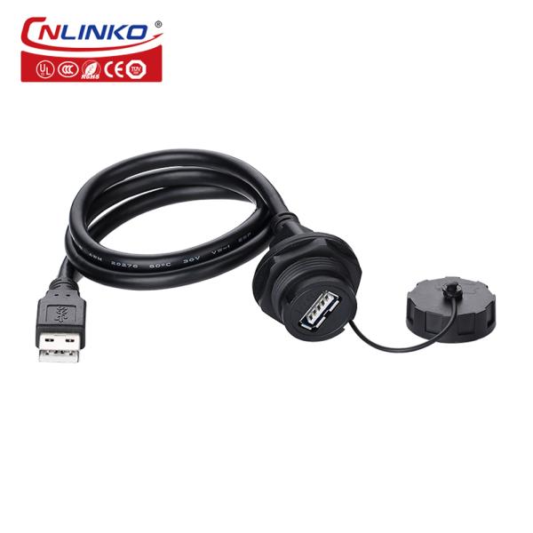 CNLINKO USB Plug Waterproof Usb 2.0 Panel Mount Waterproof Usb Female Connector