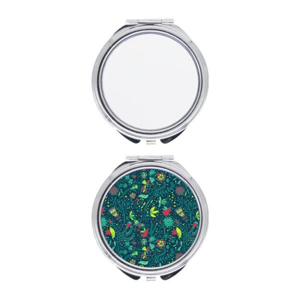 Miroir de maquillage compact sublimation personnalisé de poche, petit, pliable, portable, double face, miroir cosmétique promotionnel