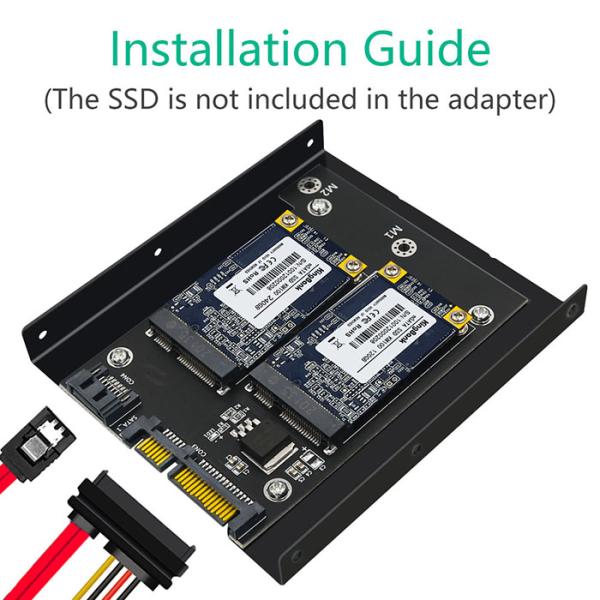 Двойной SSD MSATA, который нужно удвоить карта переходника конвертера SATA3 с 3,5 кронштейном дюйма HDD