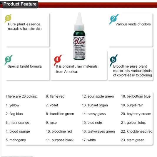 Nature Healthy Eternal Tattoo Ink Bloodline For Body Tattooing