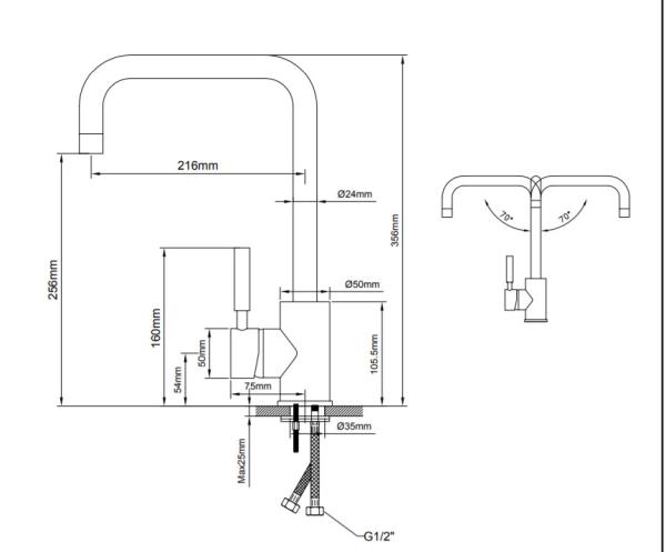 Classical NSF European Kitchen Faucet With 2 Types Handles