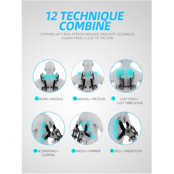 Full Body Leather Recliner Massage Chairs Shiatsu Beating ROHS Zero Gravity Bionic