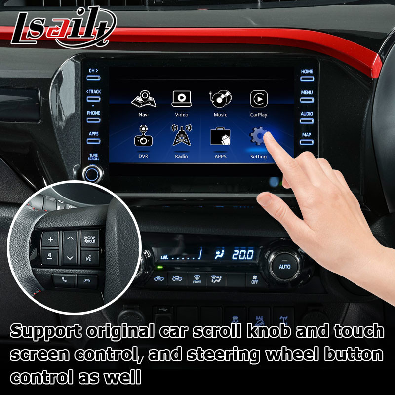 Мультимедиа андроида Тойота Hilux взаимодействуют касание 3 беспроводного carplay андроида автоматическое