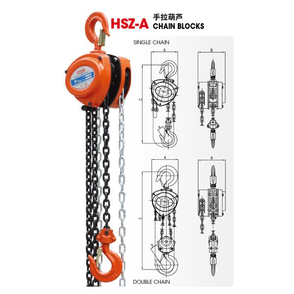 All Steel Construction Manual Chain Pulley Block Hoist Capacity  500kg Standard Lift 10ft