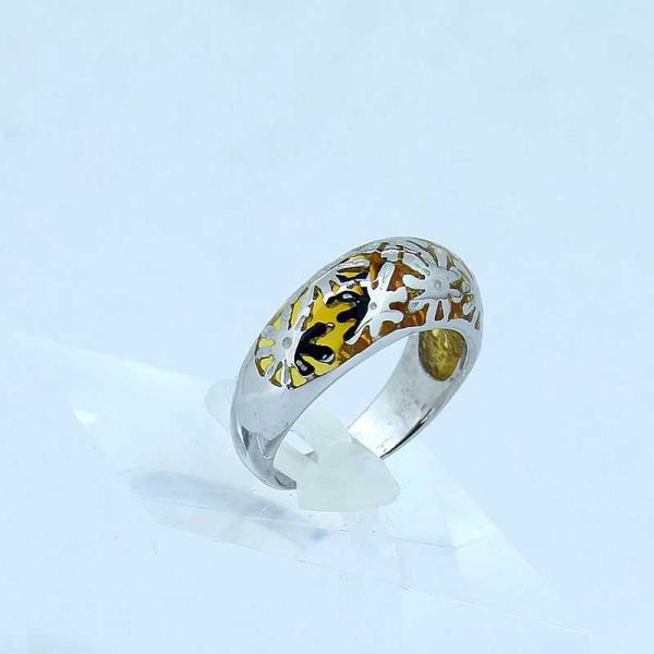 stainless steel enamel flower ring LRX07