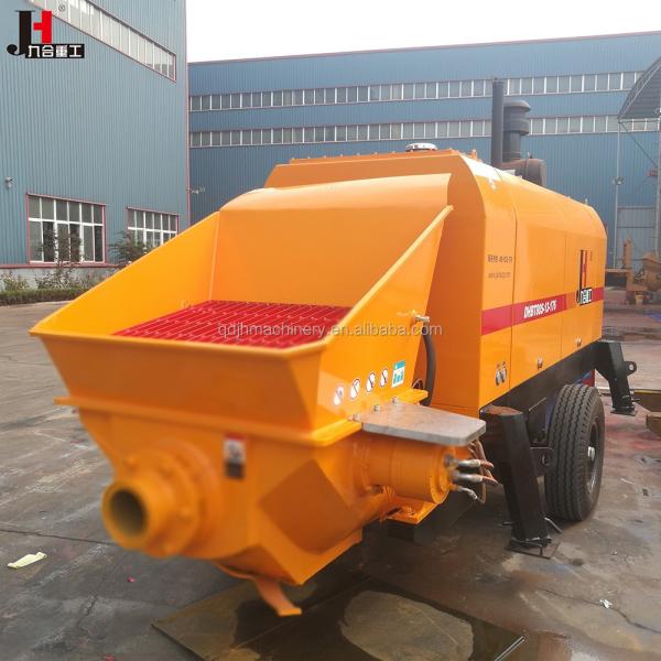 Прицепный бетонный насос мощностью 30-100 м3/ч с дизельным и электрическим топливом