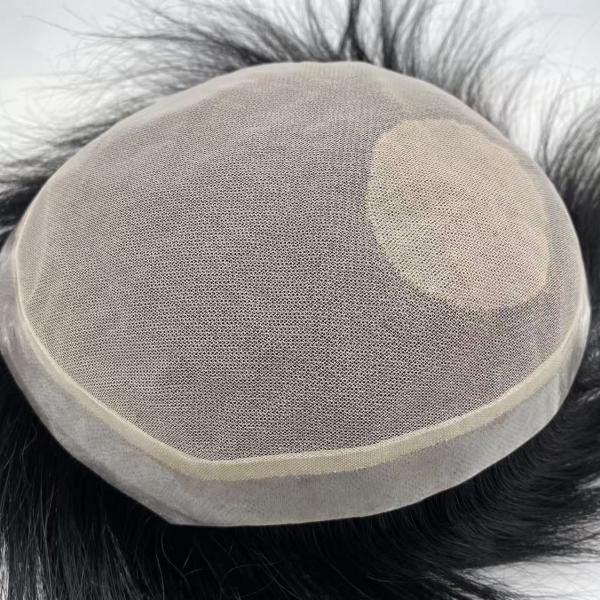New Arrival Indian Human Hair Toupee for Men Natural Hairline and Invisible Knots Color Black Silk Base Hair Toupee